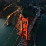 The Golden Gate Bridge in the Marin Headlands in Marin County.